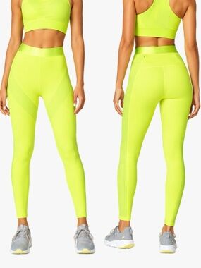 Fabletics Ultra High-Waisted Seamless Sprint Legging Neon Safety Yellow Sz Small